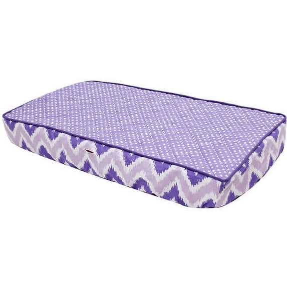 Bacati - Mix N Match Chevron/Dots Purple Girls Quilted Changing Pad Cover