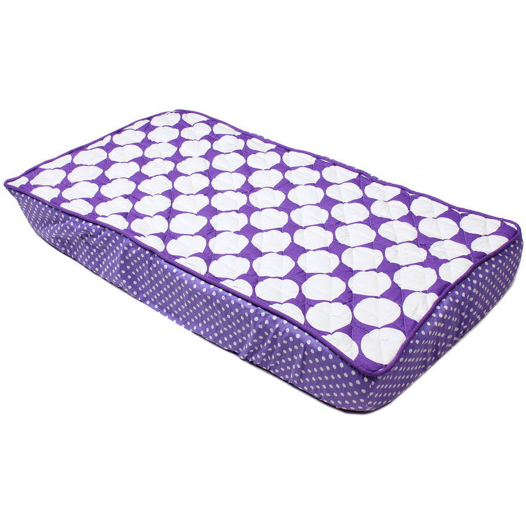 Bacati - Mix N Match Chevron/Dots Purple Girls Quilted Changing Pad Cover