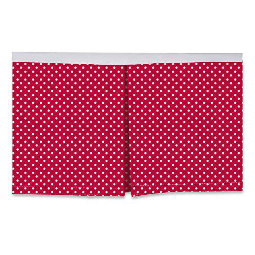Bacati - Mix N Match Pin Dots Crib/Toddler Bed Skirt Dust Ruffle (Red)