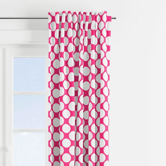 Bacati Mix n Match Large Dots Curtain Panel, Pink