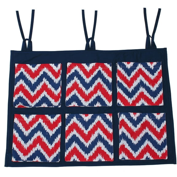 Bacati - MixNMatch Navy/Red Zigzag, Wall/Crib Storage Organizer