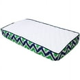 thumbnail image 1 of Bacati - MixNMatch Solid White Quilted Top 100% Cotton Percale with Polyester Batting With Navy/Green Zigzag Gussett Diaper Changing Pad Cover, Navy/Green, 1 of 5