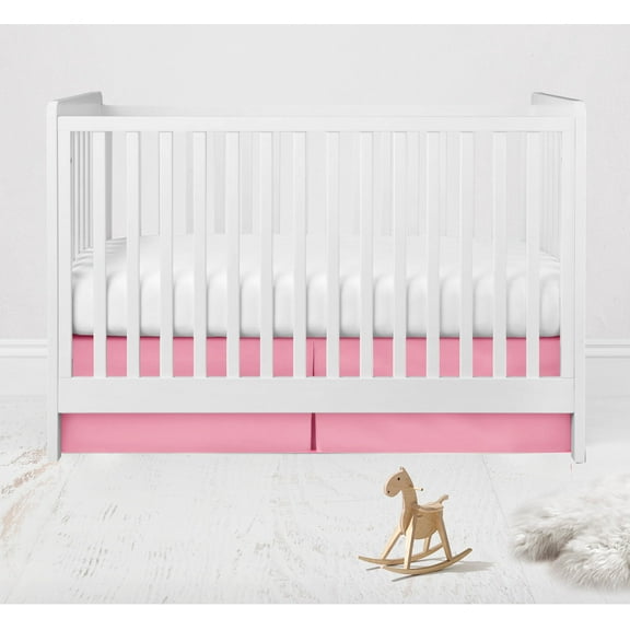 Bacati - Multiple Options of Crib or Toddler Bed Skirt or Dust Ruffle 100% Cotton Percale, Mix N Match Solid