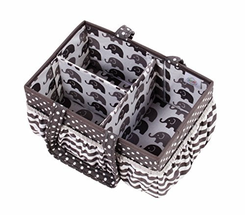 Bacati - Nursery Storage Caddy Elephants White/Grey