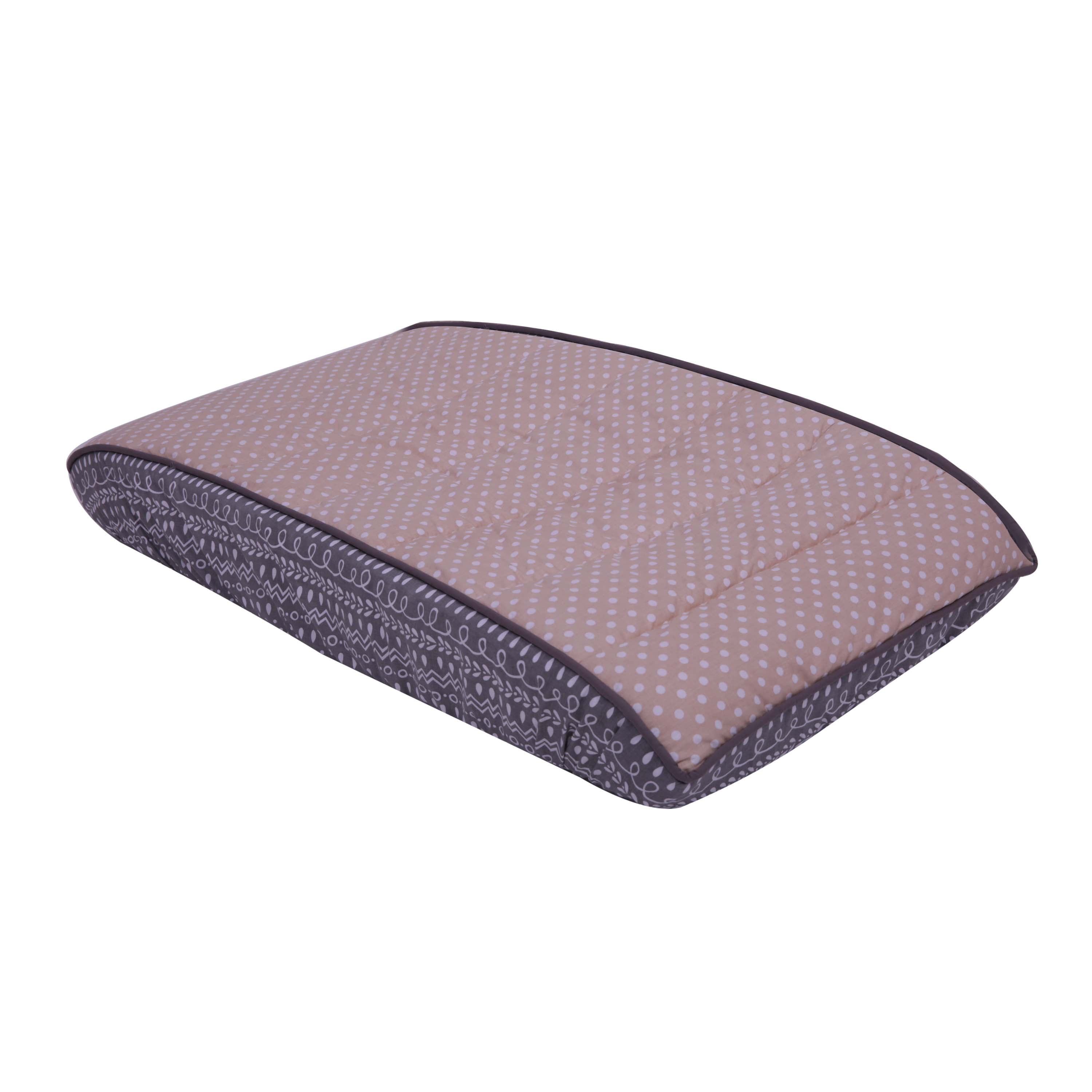 Bacati - Owls Grey/Beige Grey Pin Dots/Scribbles Neutral Cotton Changing Pad Cover