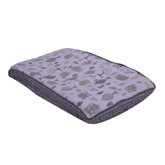 Bacati - Owls Grey/Beige Neutral Cotton Changing Pad Cover