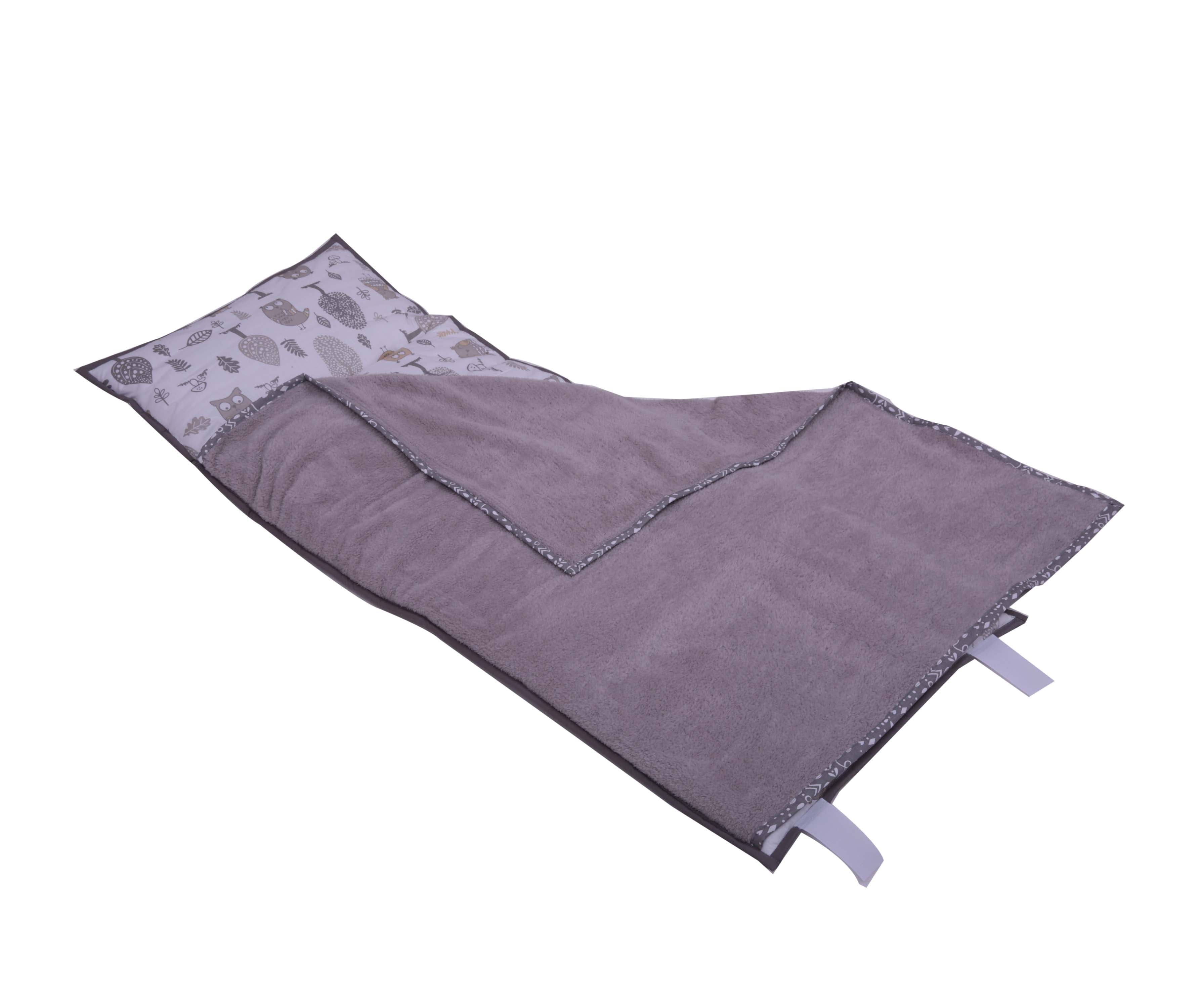 Bacati - Owls Grey/Beige Neutral Cotton Nap Mat