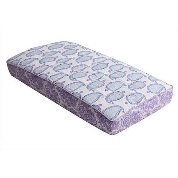 Bacati - Paisley Floral Quilted Changing Pad Cover (Lilac/Purple/Aqua Paisley)
