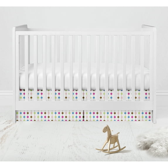 Bacati Pearl String Pink Crib Skirt