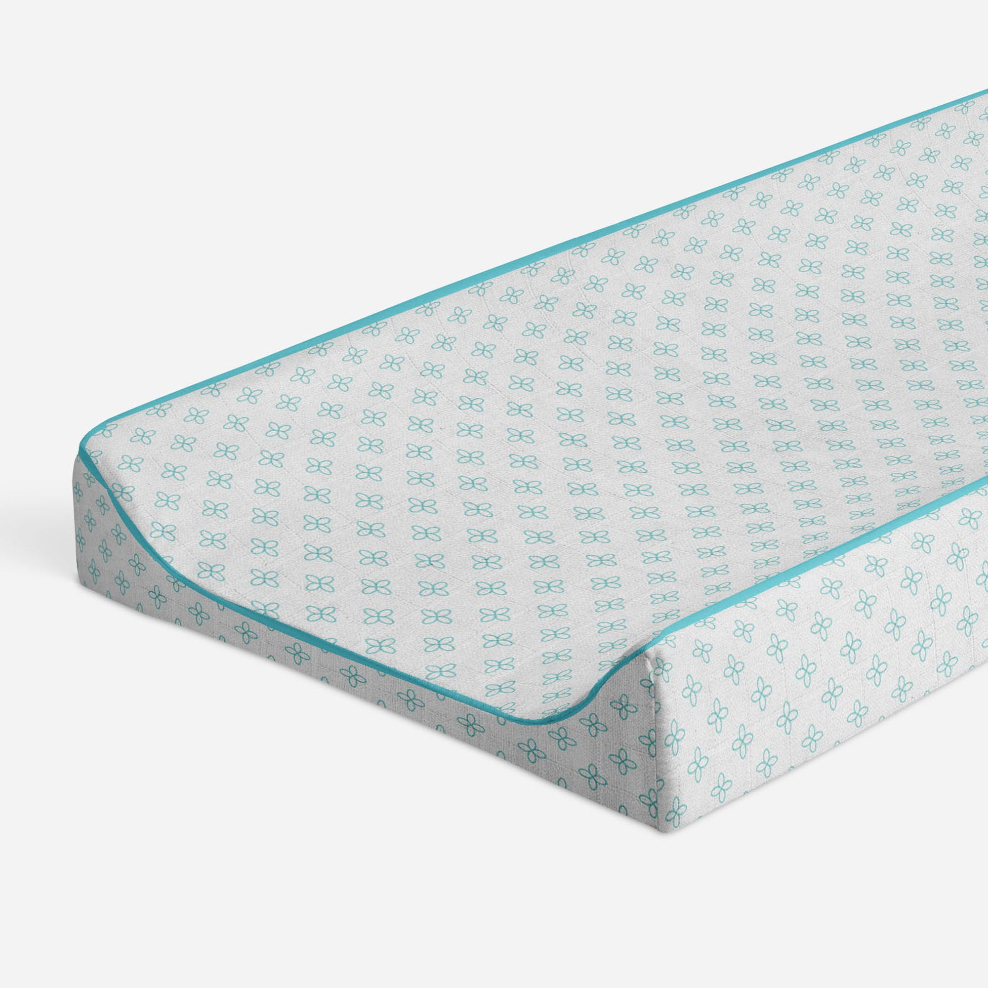 Bacati - Petals Aqua Quilted Muslin Changing Pad Cover