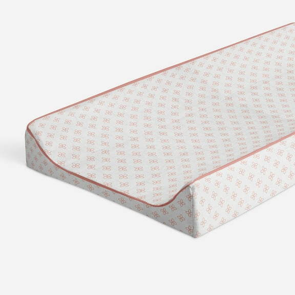 Bacati - Petals Coral Quilted Muslin Changing Pad Cover