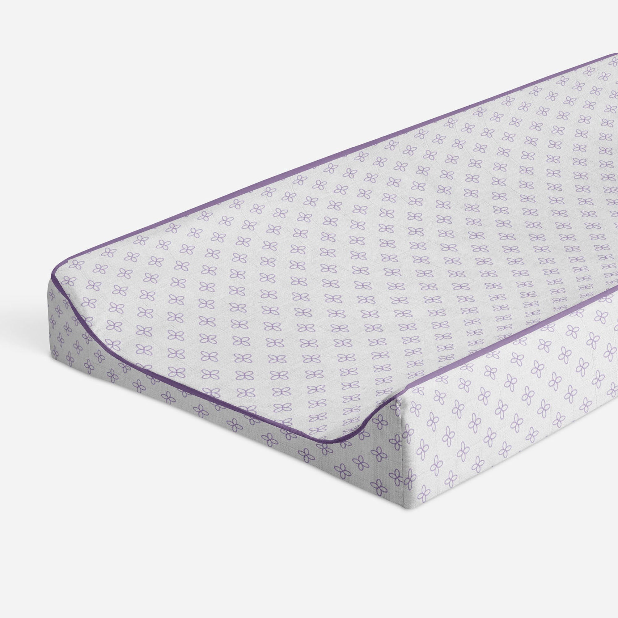 Bacati - Petals Lilac Quilted Muslin Changing Pad Cover
