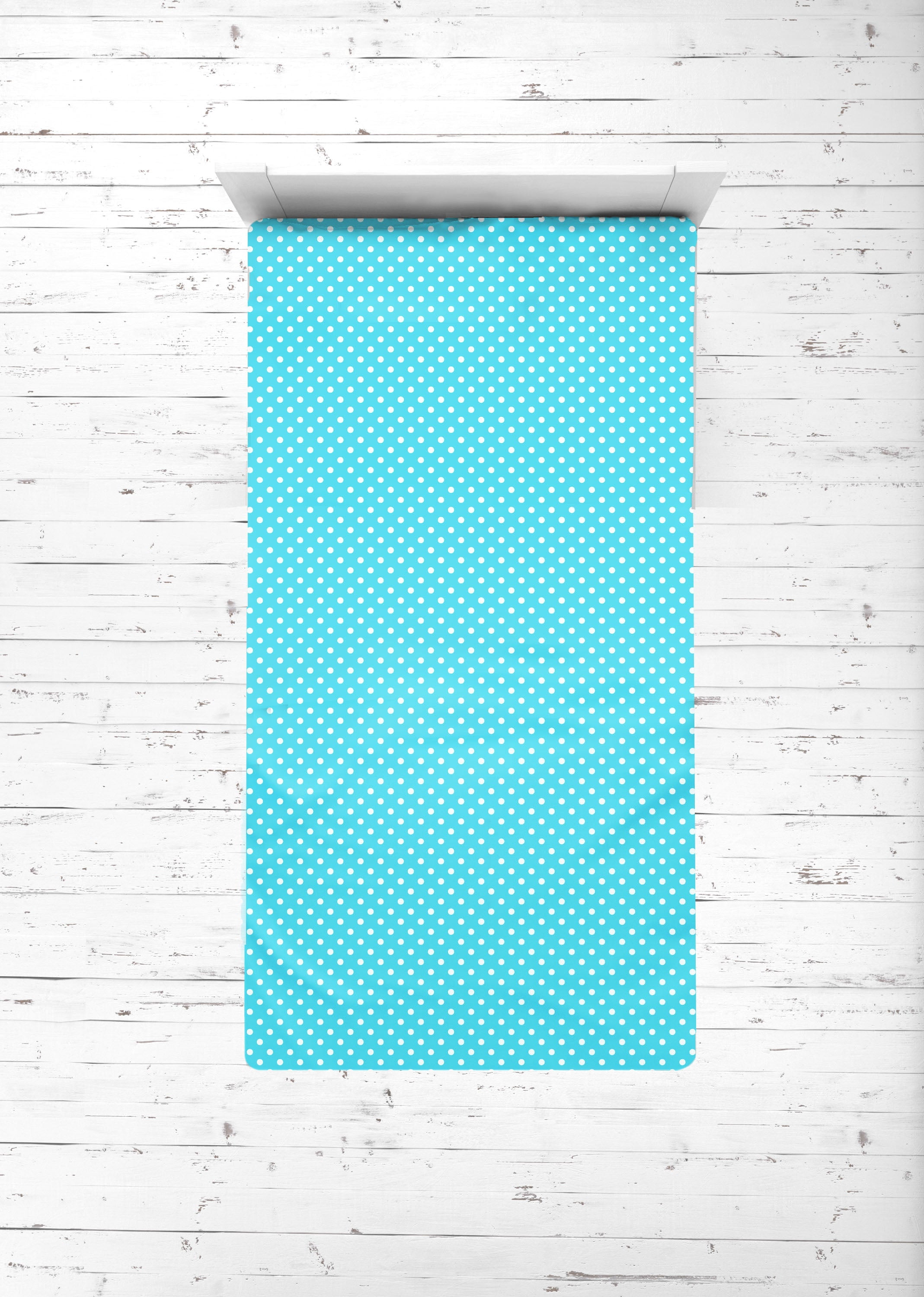 Bacati - Pin Dots Aqua/Turquoise Toddler Bedding/Sheet Set 100% Cotton Percale
