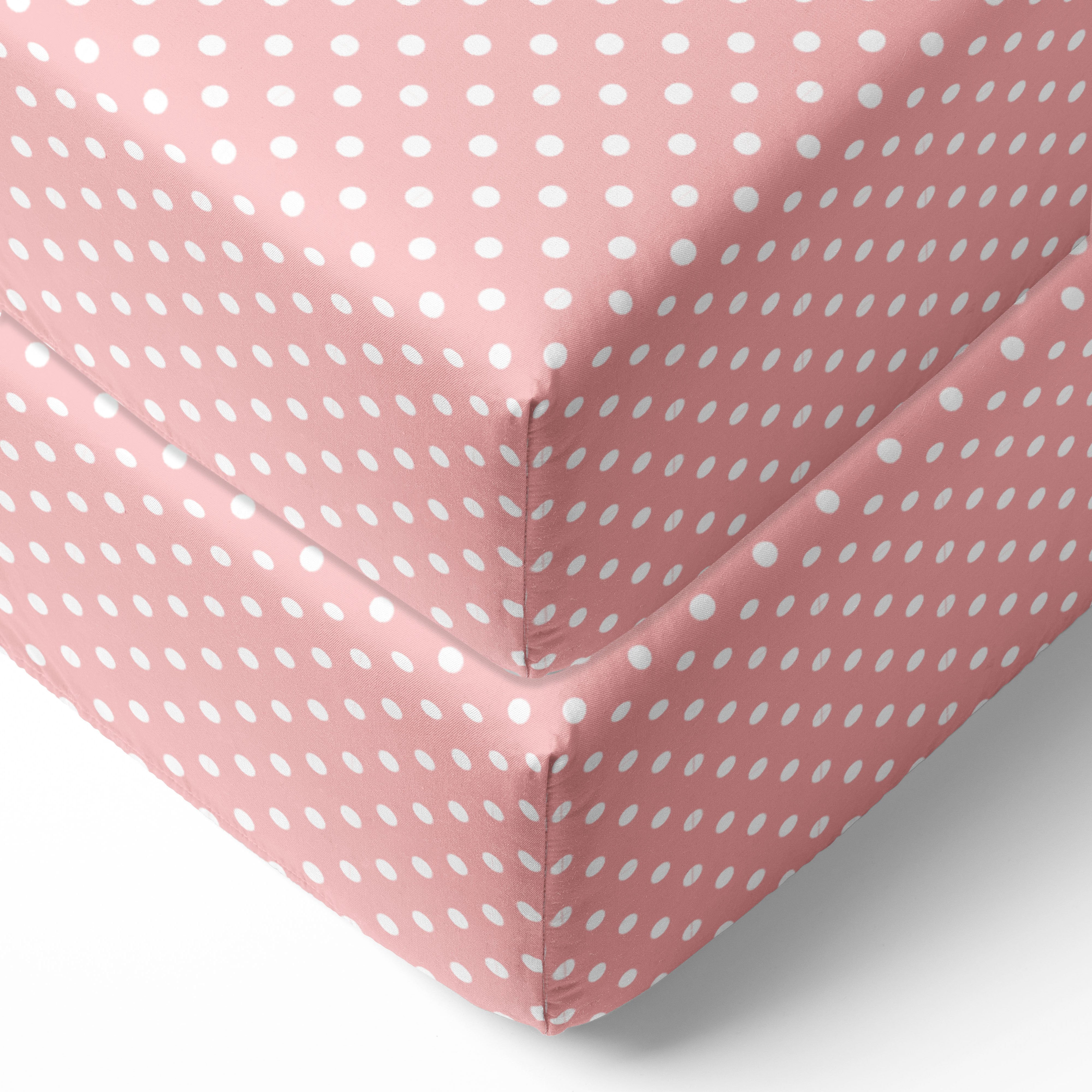 Bacati - Pin Dots Crib or Toddler Bed Fitted Sheet 100% Cotton Percale