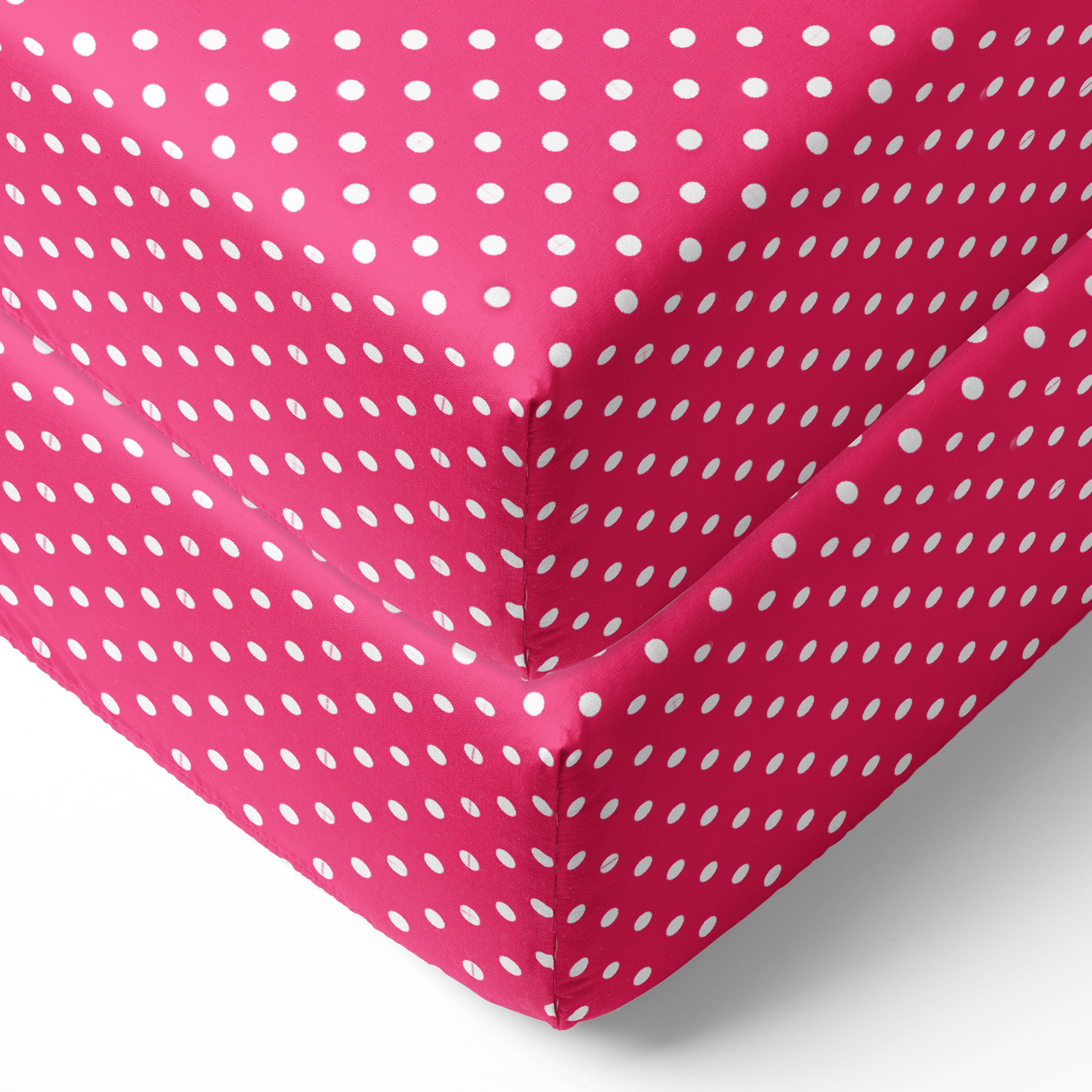 Bacati - Pin Dots Crib or Toddler Bed Fitted Sheet 100% Cotton Percale
