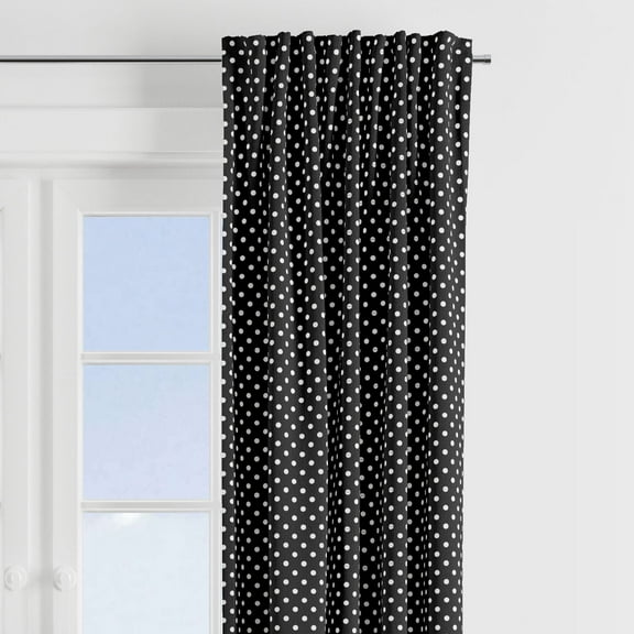 Bacati Pin Dots Curtain Panel, White/Black