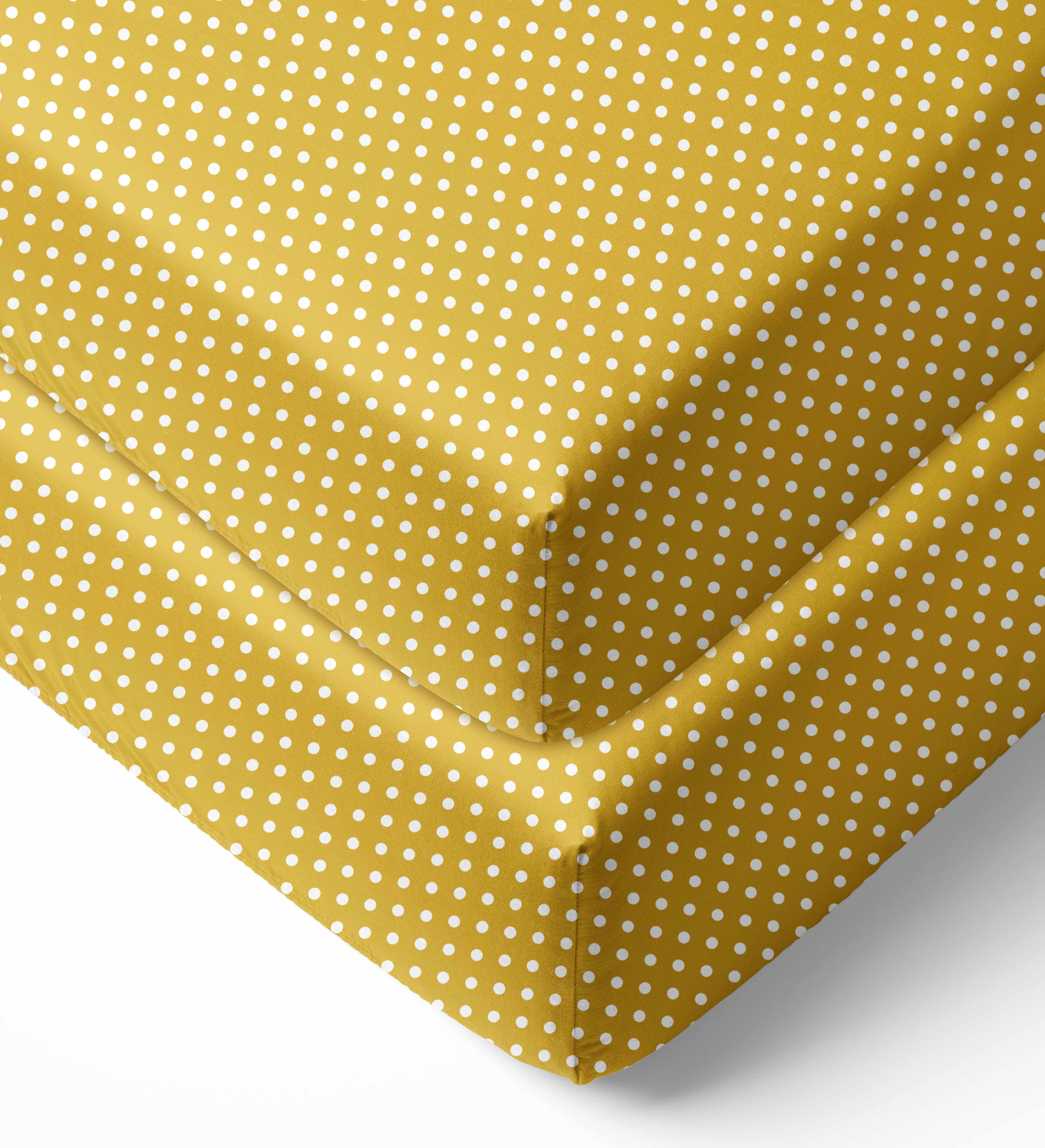 Bacati - Pin Dots Fitted Crib Sheet 100% Cotton Percale,  Available in Multiple Colors