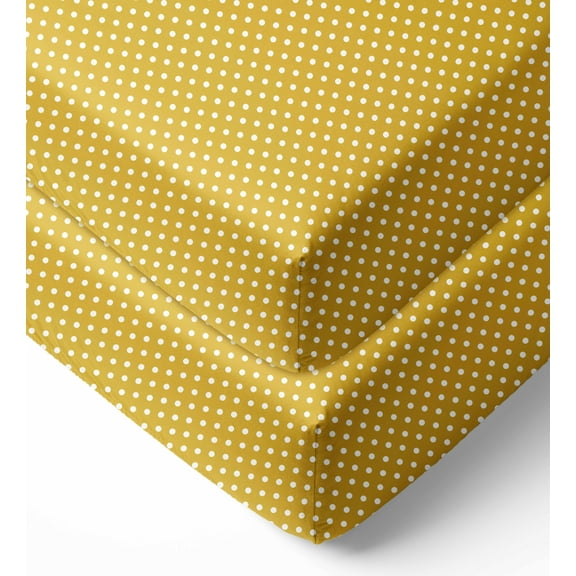 Bacati - Pin Dots Fitted Crib Sheet 100% Cotton Percale,  Available in Multiple Colors