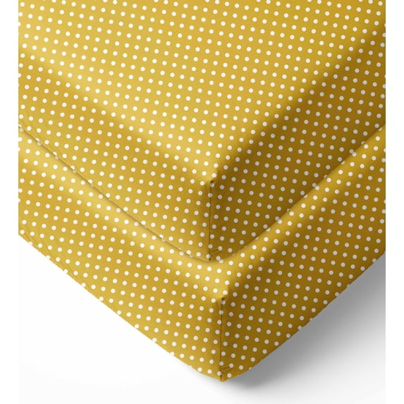 Bacati - Pin Dots Fitted Crib Sheet 100% Cotton Percale, Available in Multiple Colors