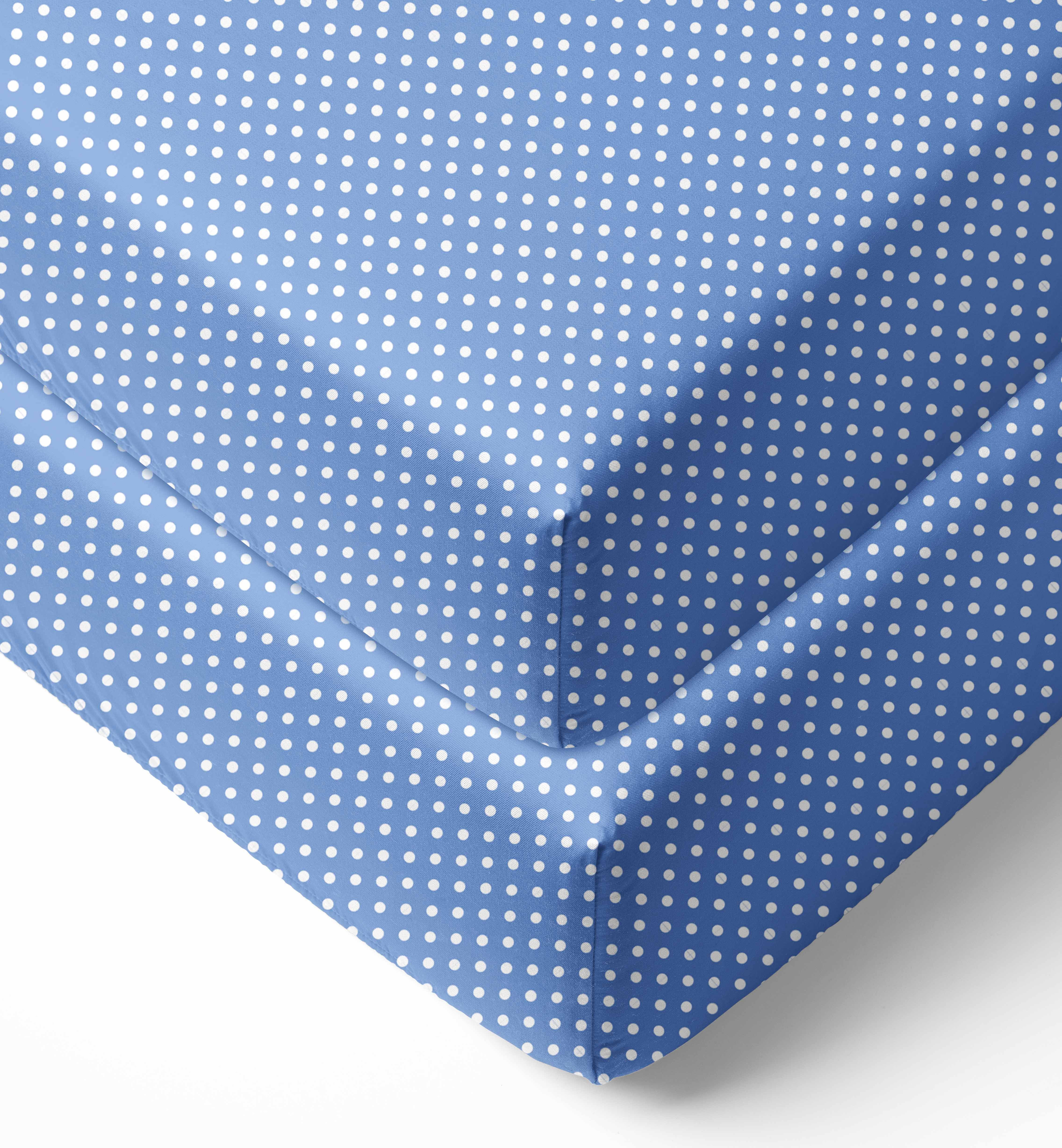 Bacati Pin Dots Fitted Crib Sheets 100 Cotton Percale, Available in Multiple Colors