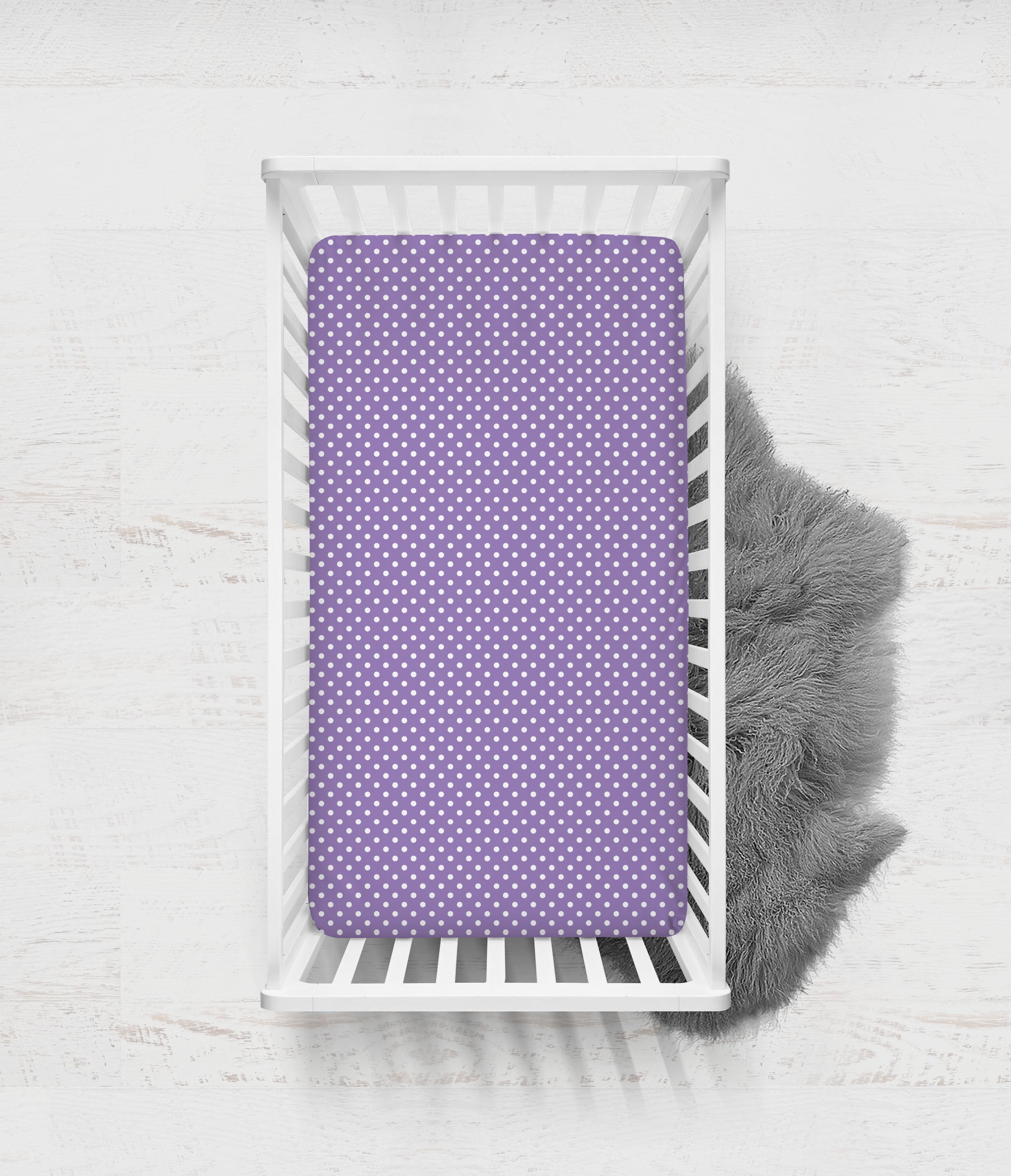 Bacati - Pin Dots Purple Toddler Bedding/Sheet Set 100% Cotton Percale
