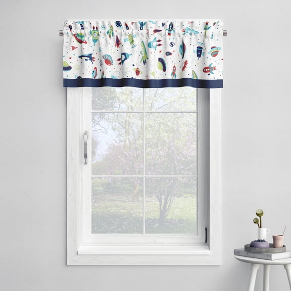 Bacati - Rod Pocket Window Valance Airspace Multicolor