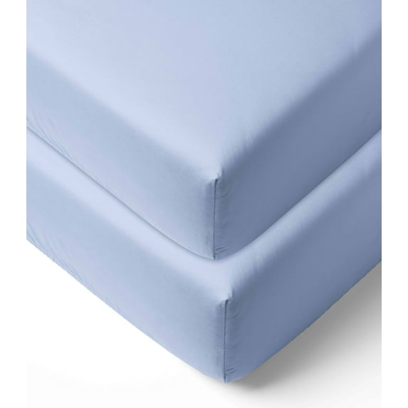 Bacati - Solid Crib or Toddler Bed Fitted Sheet 100% Cotton Percale