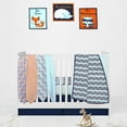 thumbnail image 1 of Bacati - Triangles Aqua/Orange/Navy Boys Muslin Crib Bedding Set, 1 of 54