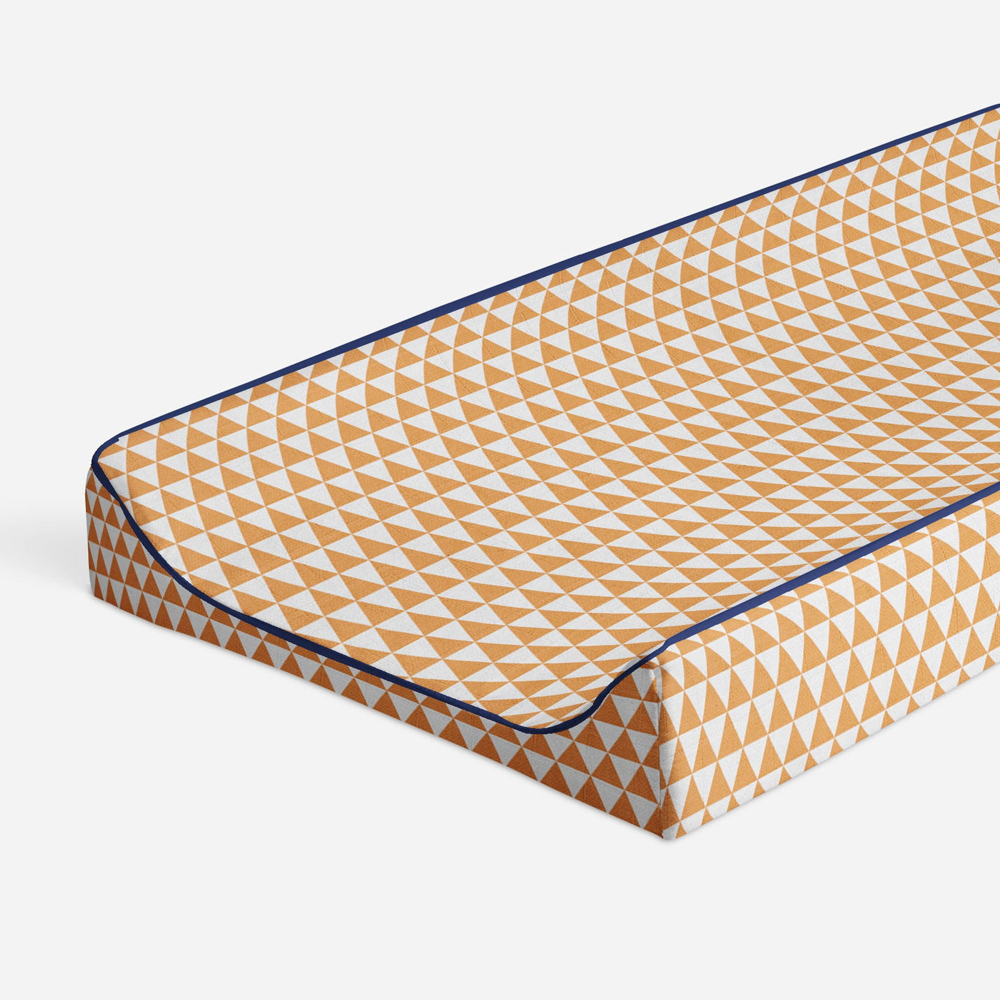 Bacati - Triangles Orange Quilted Muslin Changing Pad Cover