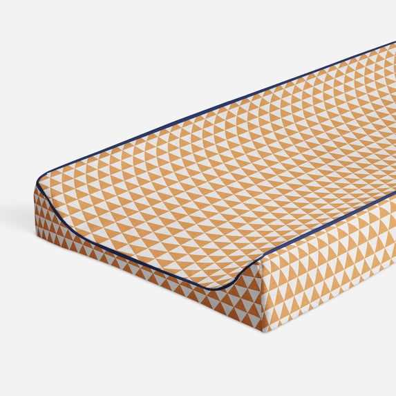 Bacati - Triangles Orange Quilted Muslin Changing Pad Cover