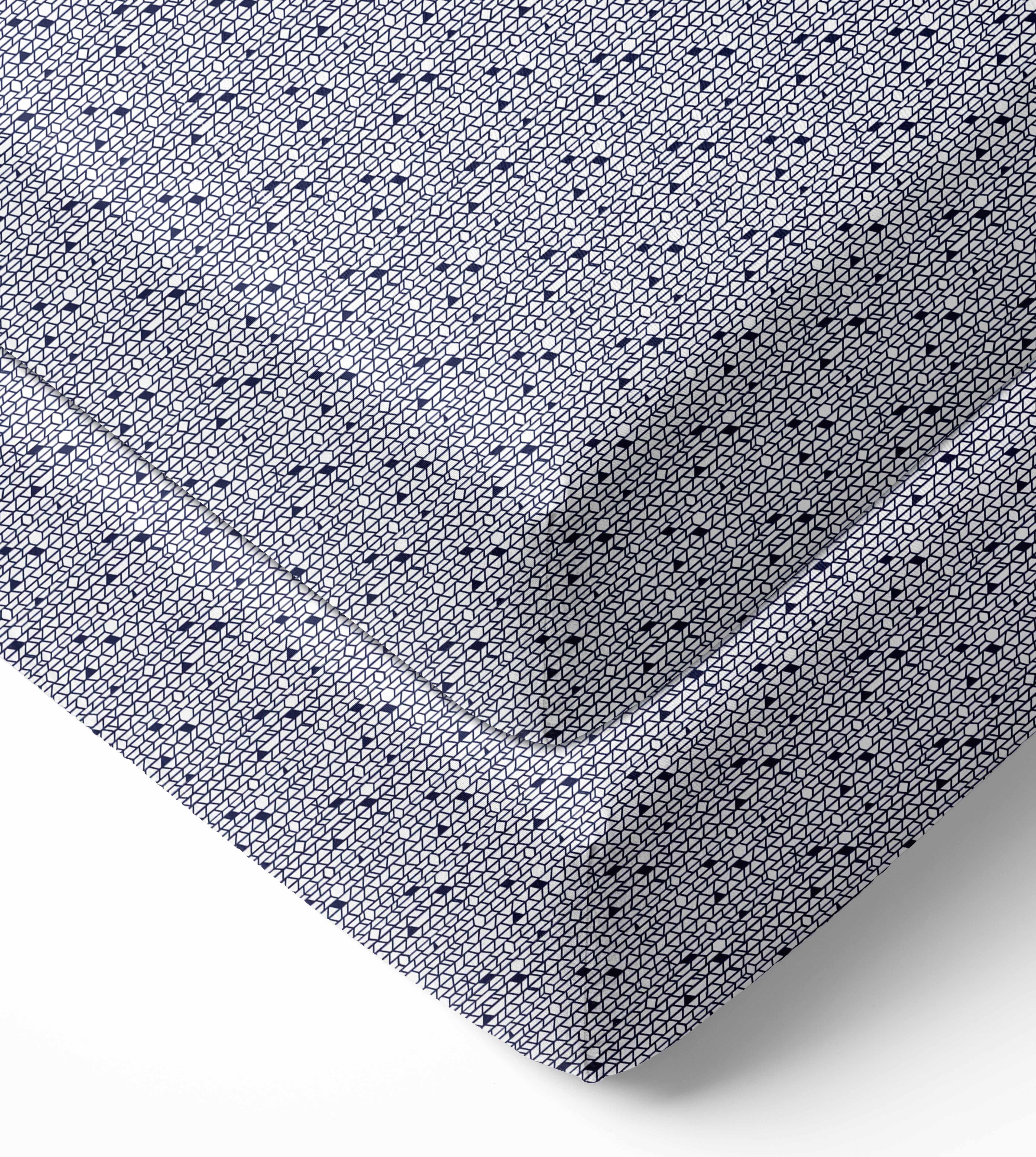 Bacati - Tribal Grid Navy Crib/Toddler Bed Fitted Sheets100% Cotton Percale, 2-Pack