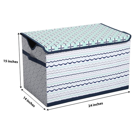 Bacati - Tribal Noah, Boys Nursery Kids Storage. Mint/Navy