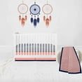 thumbnail image 1 of Bacati - Tribal Olivia 3-Piece Crib Bedding Set - Coral/Navy Girls, 1 of 11