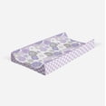 thumbnail image 1 of Bacati - Watercolor Floral Purple Gray Girls Quilted Changing Pad Cover, 1 of 14