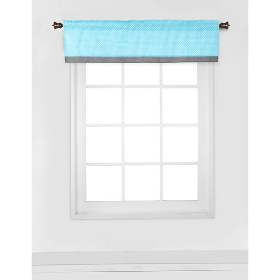 Bacati Window Valance Aqua/Lime/Grey Elephants, 1.0 CT