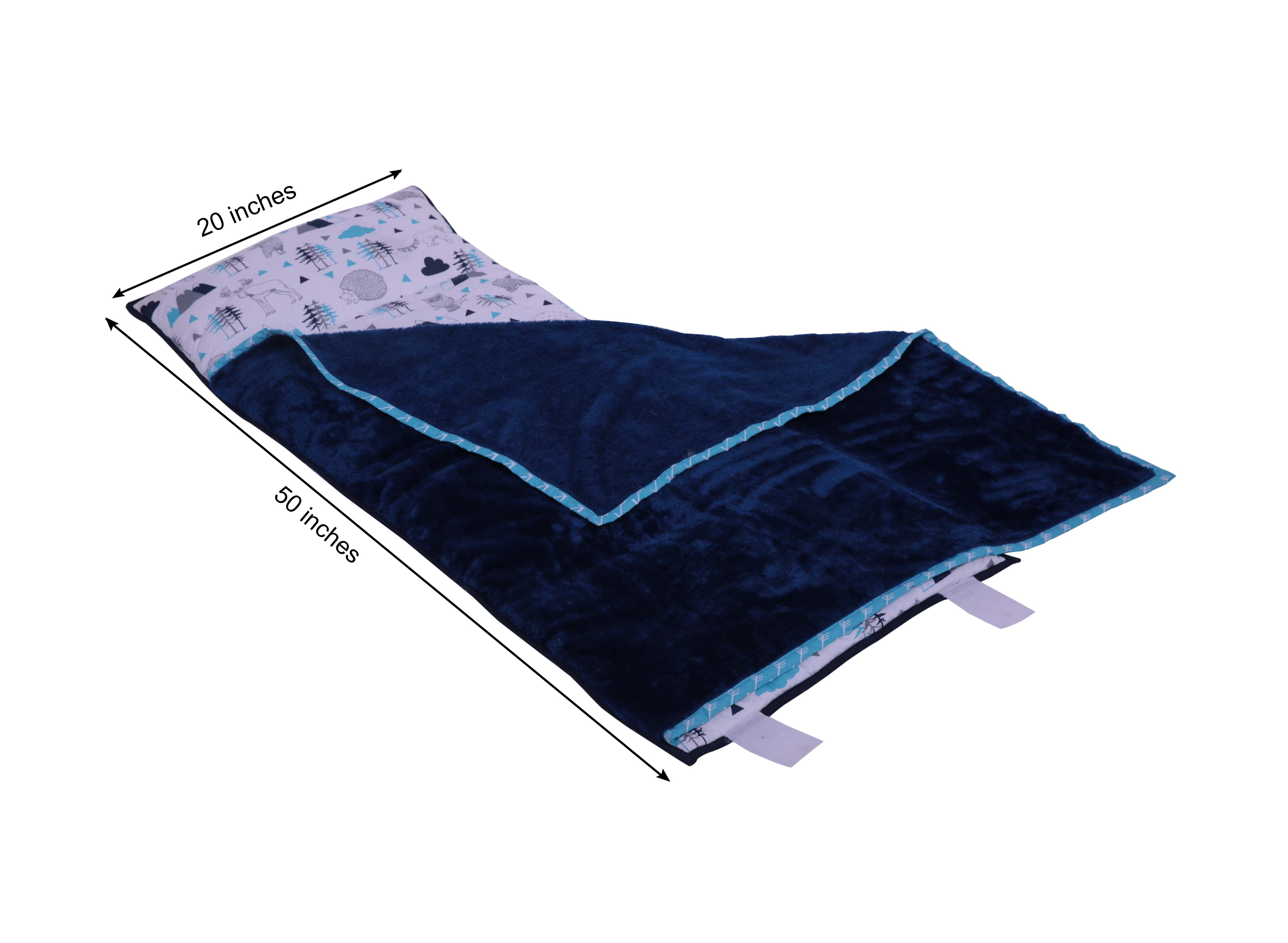 Bacati - Woodlands Aqua/Navy/Grey Boys Cotton Nap Mat