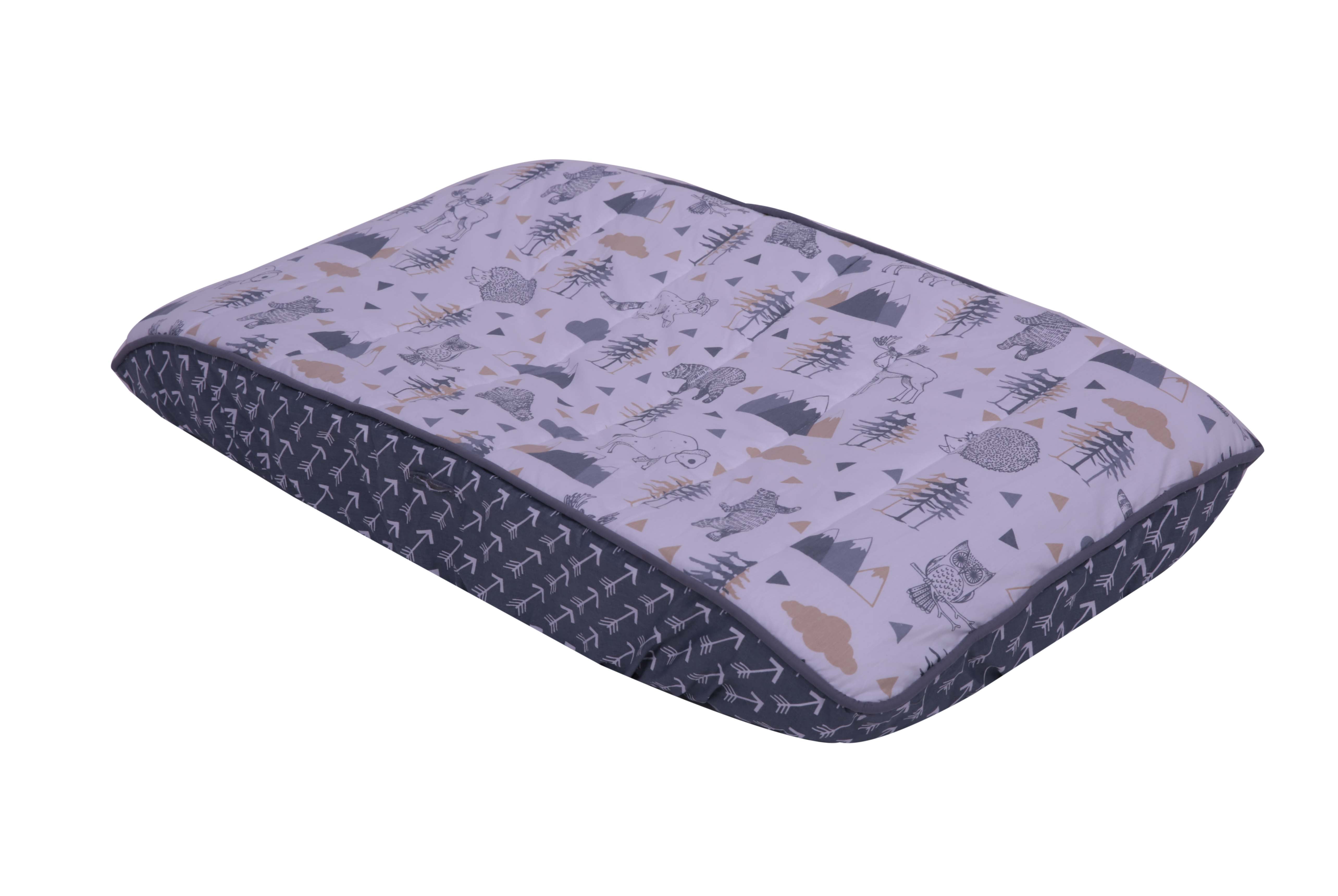 Bacati - Woodlands Grey/Beige Neutral Cotton Changing Pad Cover