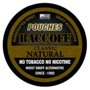 BaccOff, Classic Natural Pouches, Premium Tobacco Free, Nicotine Free Snuff Alternative (1 Can)
