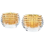Baccarat Crystal Eye Votive Candle Holder - Gold - Set of 2