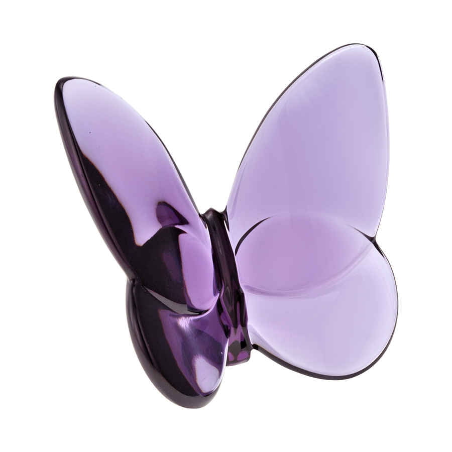 Handmade Purple Crystal Butterfly Figurine, 3.15" Length