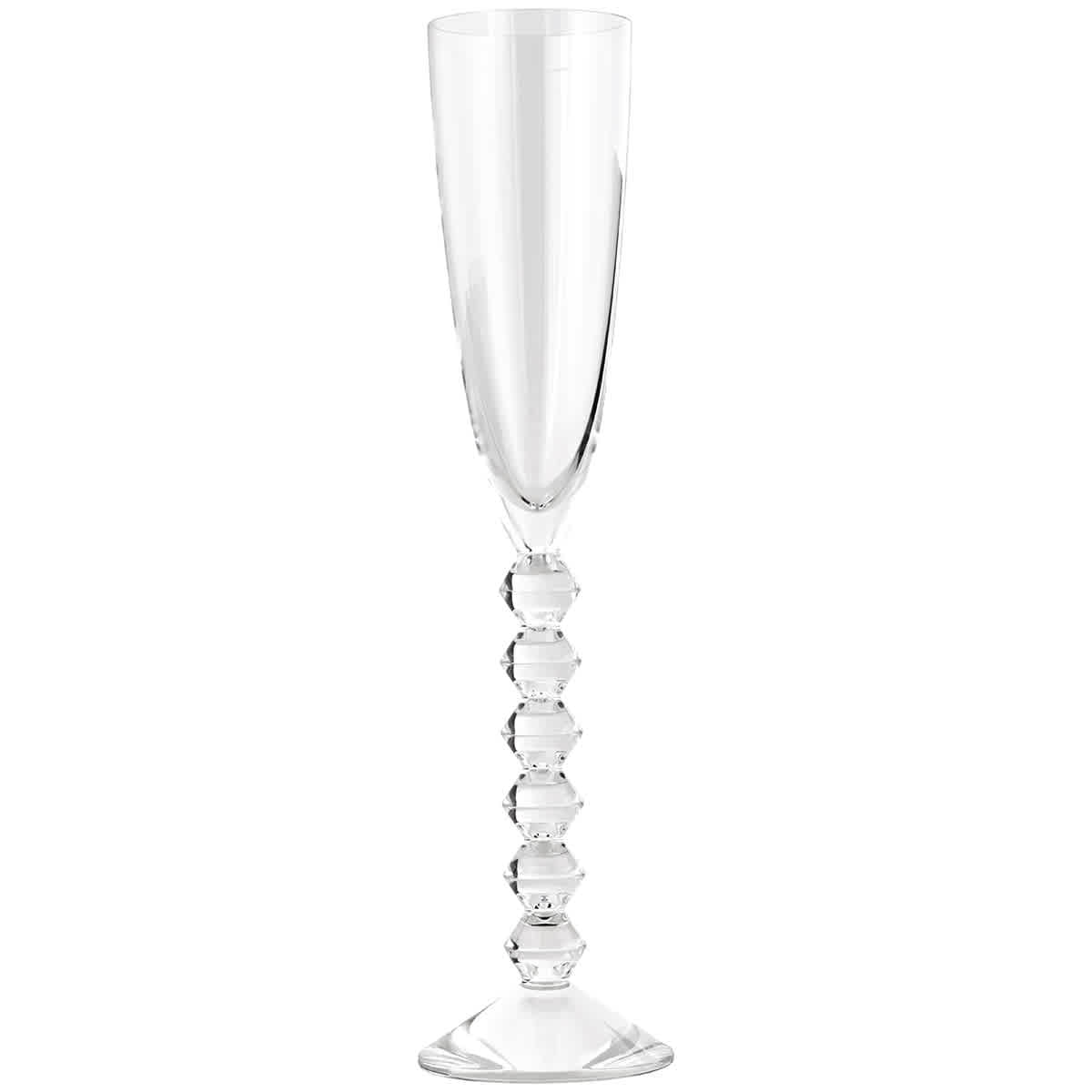 Elegant Clear Crystal Champagne Glass Set with Geometric Stem - 2 Pieces
