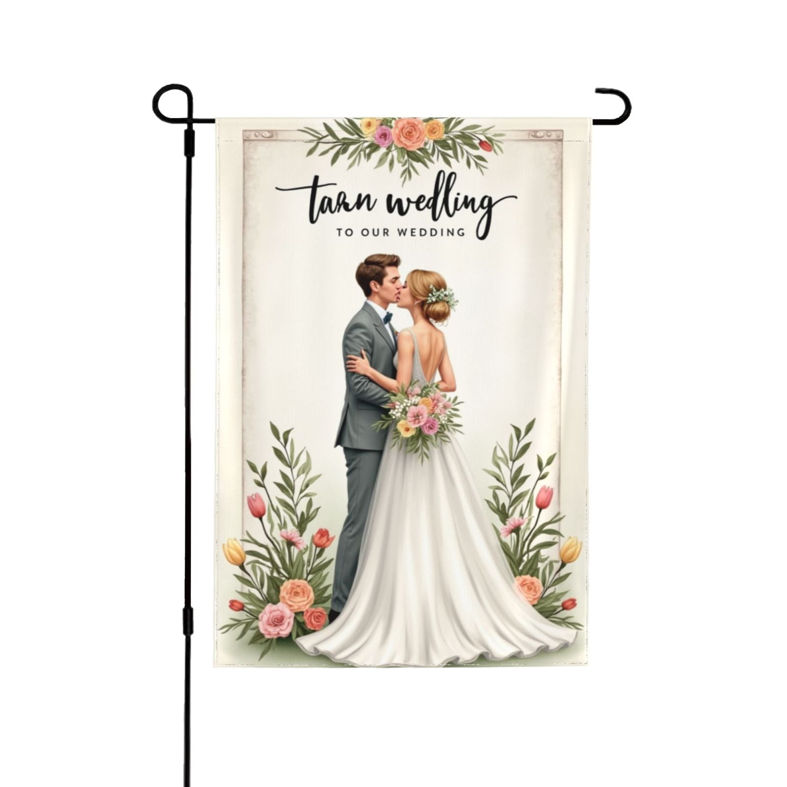 Baccessor Hochzeits-Gartenflagge 'Welcome To Our Wedding' – 32,5 X 45,7 Cm, Doppelseitig Aus Sackleinen