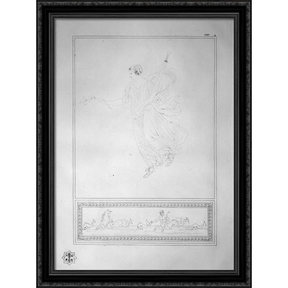 Bacchante with a sword 28x36 Large Black Ornate Wood Framed Canvas Art by Giovanni Battista Piranesi