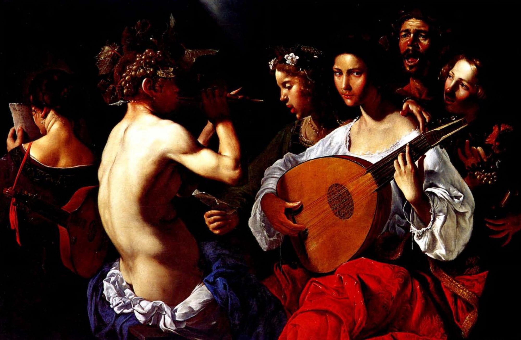 Bacchic Concert 1625-30 Canvas Art - Pietro Paolini (24 x 36)