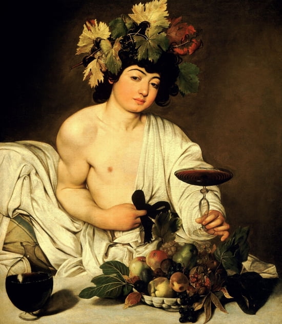 Bacchus Canvas Art - Caravaggio (18 x 24)
