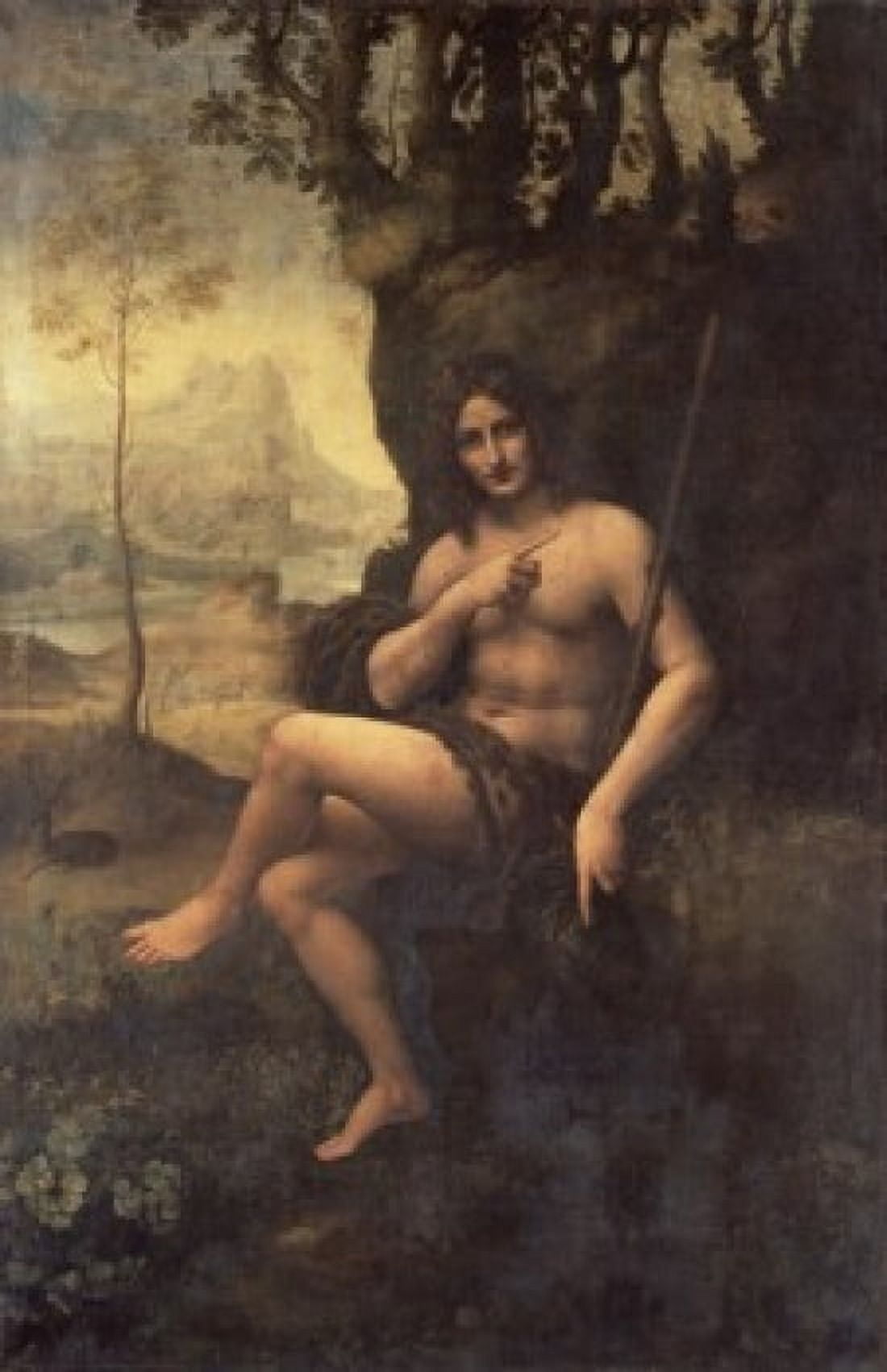 Bacchus Studio of Leonardo da Vinci Italian Musee du Louvre Paris Canvas Art - Leonardo da Vinci (24 x 36)