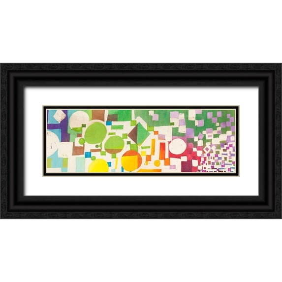 Bacci, Leonardo 18x9 Black Ornate Wood Framed with Double Matting Museum Art Print Titled - Multicolor Pattern VI