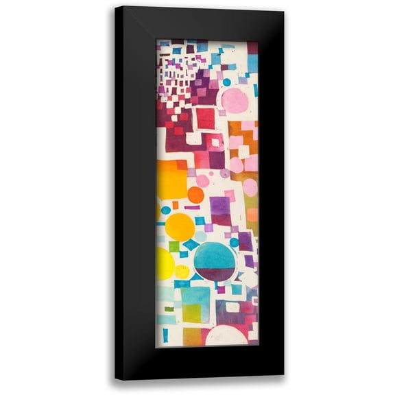 Bacci, Leonardo 7x14 Black Modern Framed Museum Art Print Titled - Multicolor Pattern III