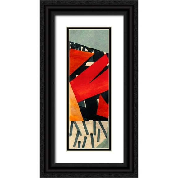 Bacci, Leonardo 9x18 Black Ornate Wood Framed with Double Matting Museum Art Print Titled - BeBop Panel I