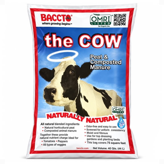 Michigan Peat Baccto Wholly Cow Horticulture Organic Compost And Manure, 40 Qt